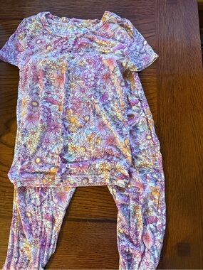 Kids Floral Pajama Set - Purple & Pink Floral